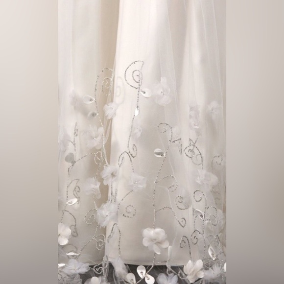 Ivory Emb Beaded Tulle Eb1072